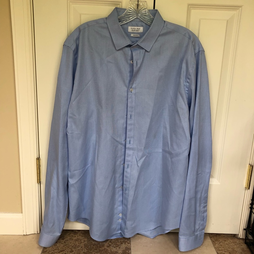 Zara Man Slim Fit Blue Button Down
